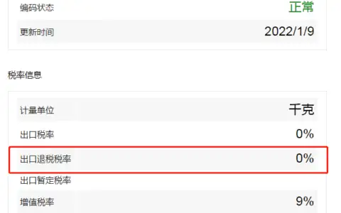 出口退税税率为0的商品清单