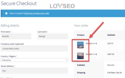 WooCommerce在结帐页面上显示产品图片