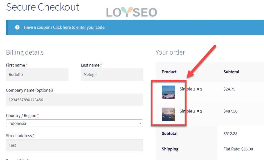 WooCommerce在结帐页面上显示产品图片