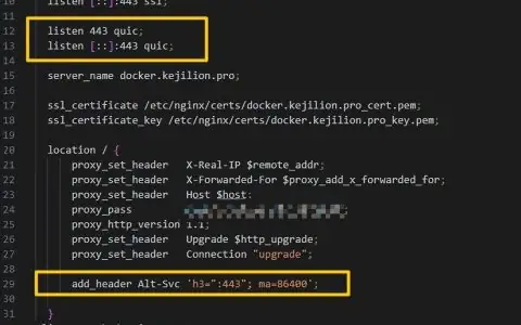 nginx站点开启http/3 提升网站速度与安全性