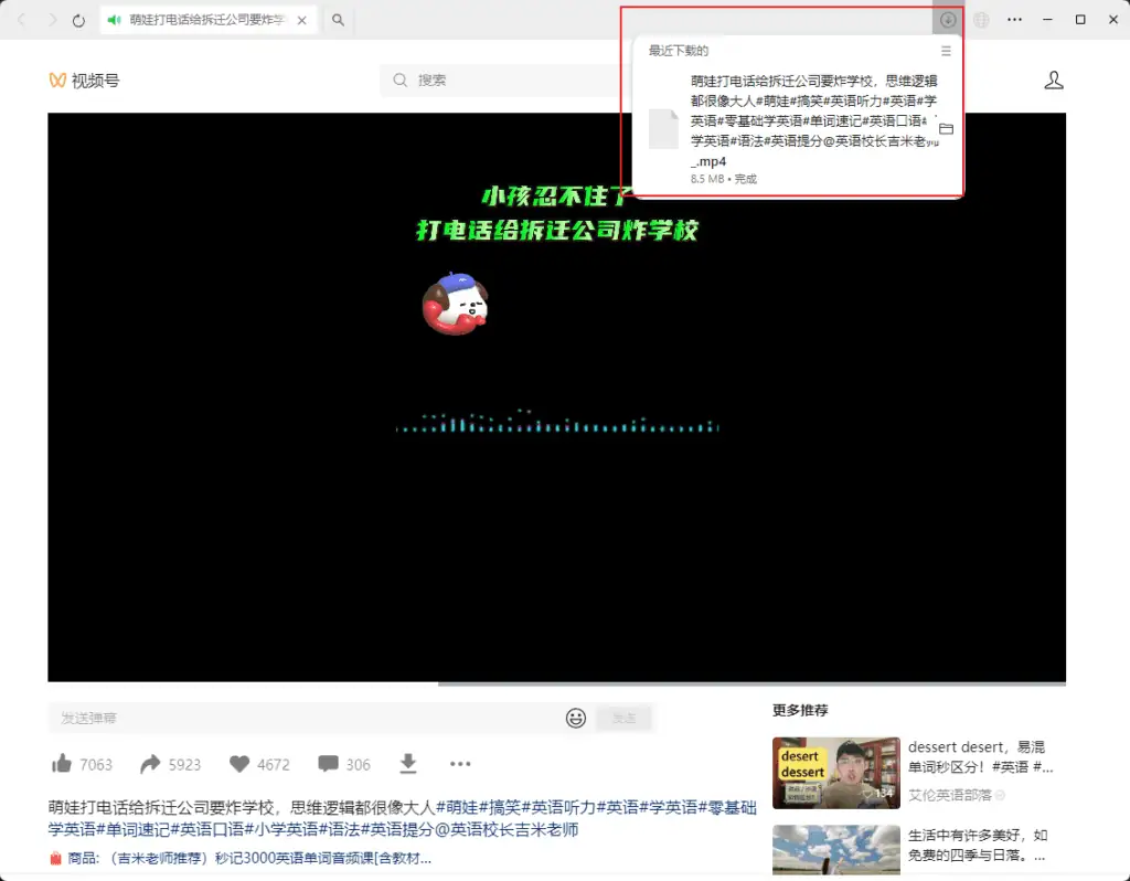 微信视频号下载器(wx_channels_download):快速下载微信视频号视频,支持下载直播回放