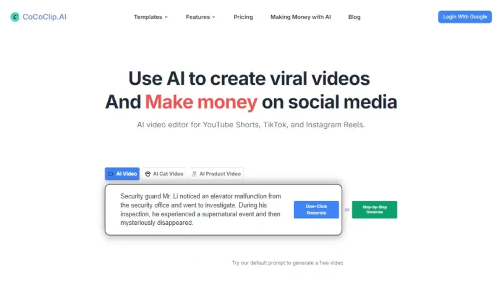 CoCoClip AI一款一站式AI短视频生成与剪辑工具,专为YouTube Shorts和TikTok设计