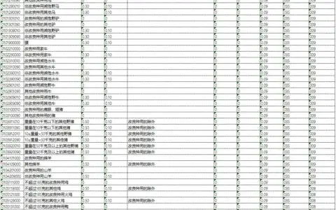 2020年海关商品编码对照表
