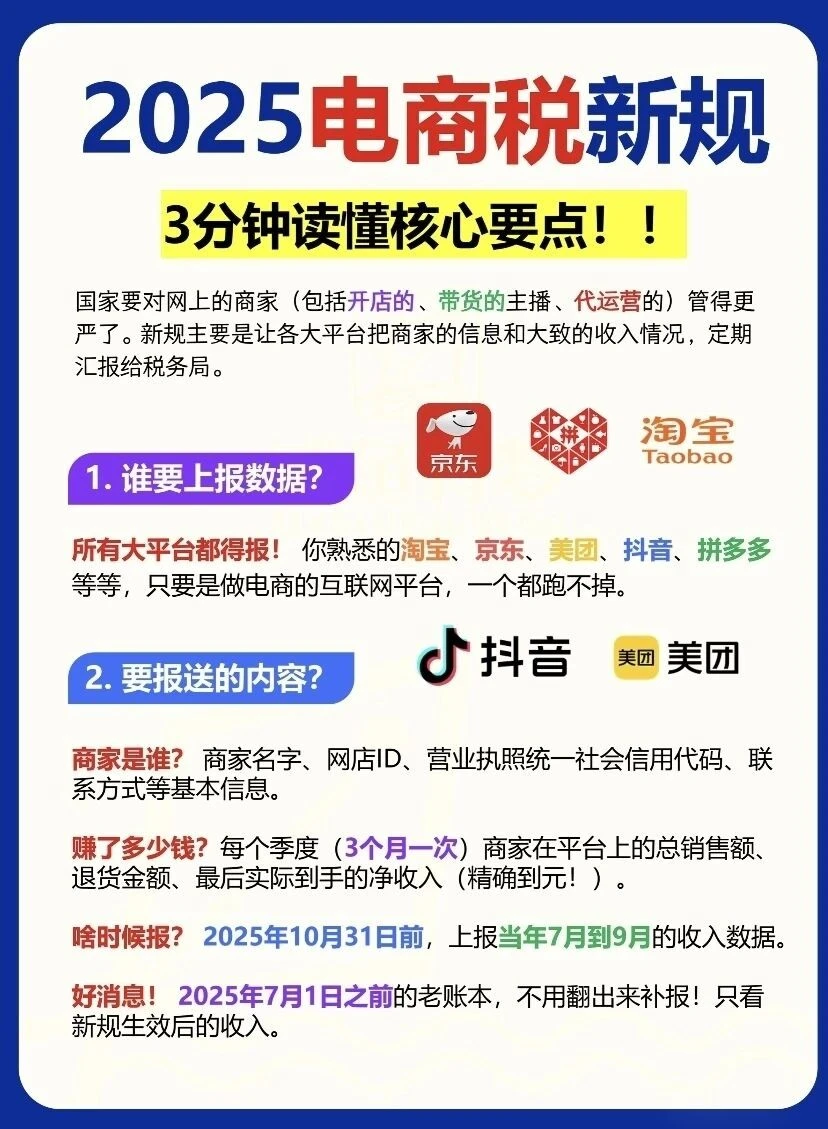 2025电商税新规，3分钟读懂核心要点