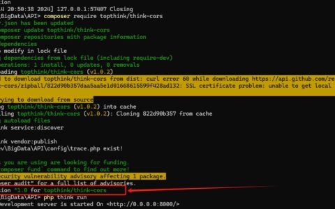 为ThinkPHP8快速开启跨域请求