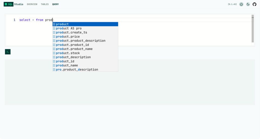 SQL Studio 免费开源、基于 Web 浏览器的轻量级数据库查询工具