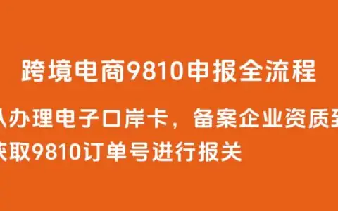 9810申报从办理电子口岸卡，备案企业资质到获取9810订单号进行报关全流程