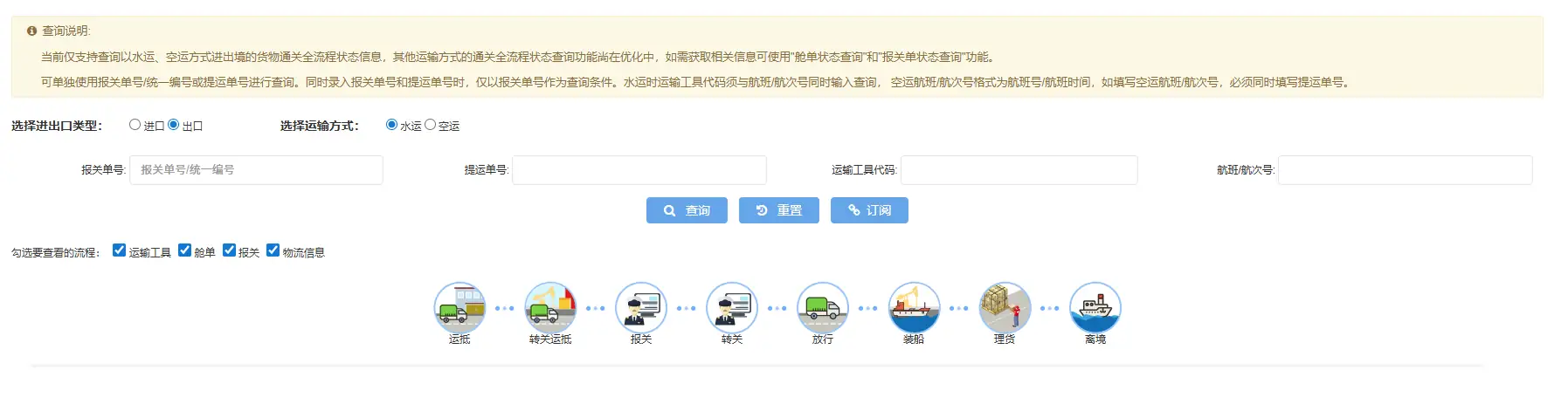中国国际贸易单一窗口通关全流程状态查询